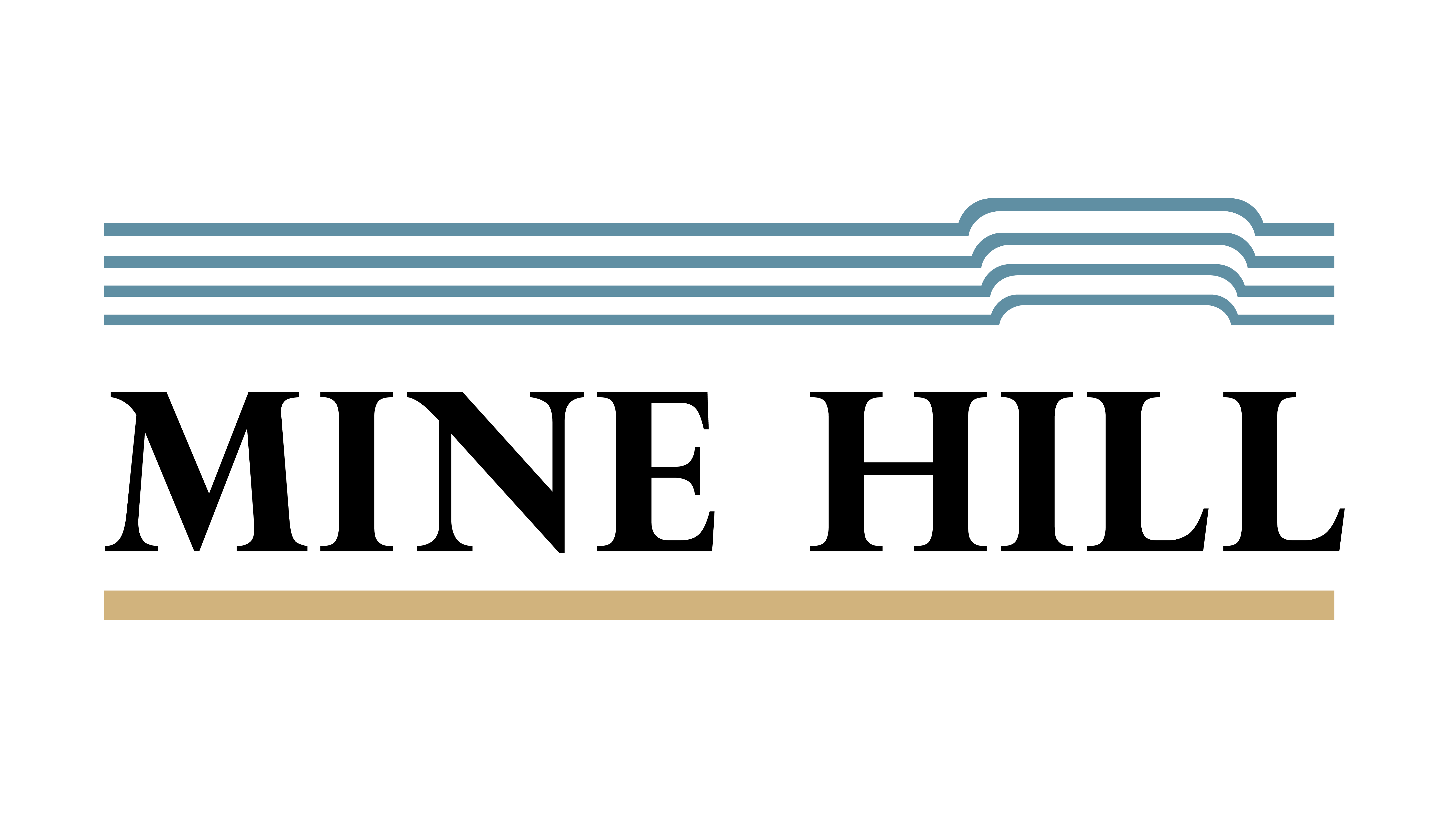 A graphic with blue and beige horizontal lines.